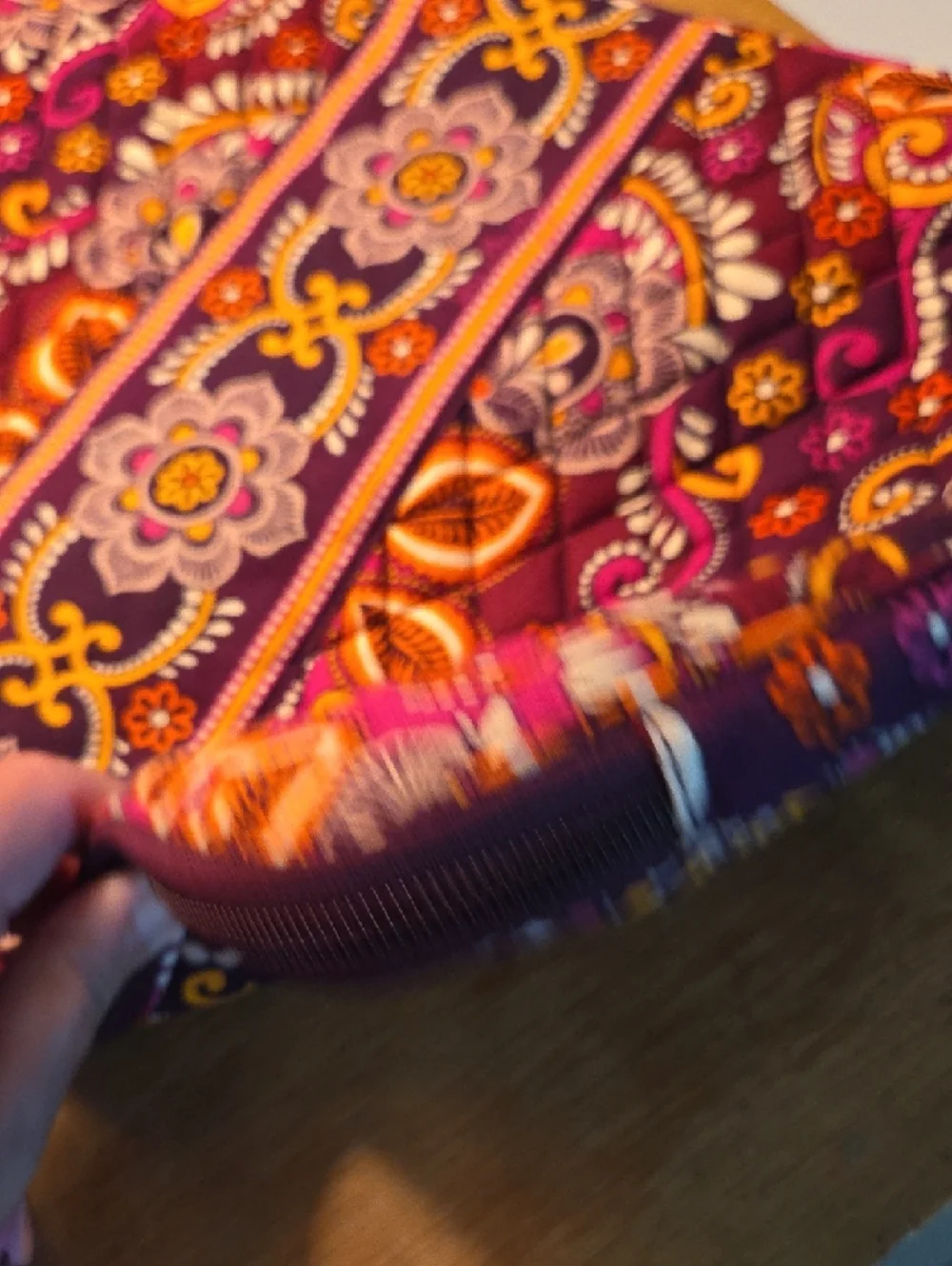 Vera Bradley Quilted Travel Pouch in Purple, Pink & Yellow Paisley NWOT